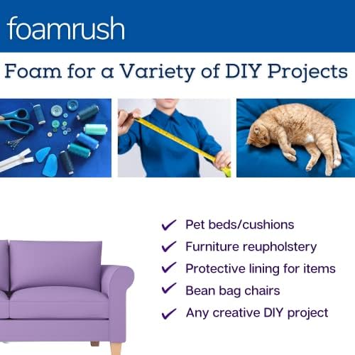 FoamRush 1" x 36" x 36" Premium Quality Upholstery Foam Cushion High Density - Image 6