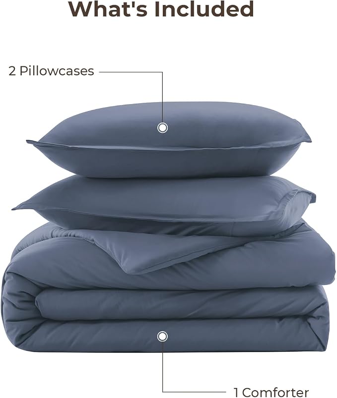 Litanika Comforters Bluish Grey California King Size, 3 Pieces Lightweight - Image 7