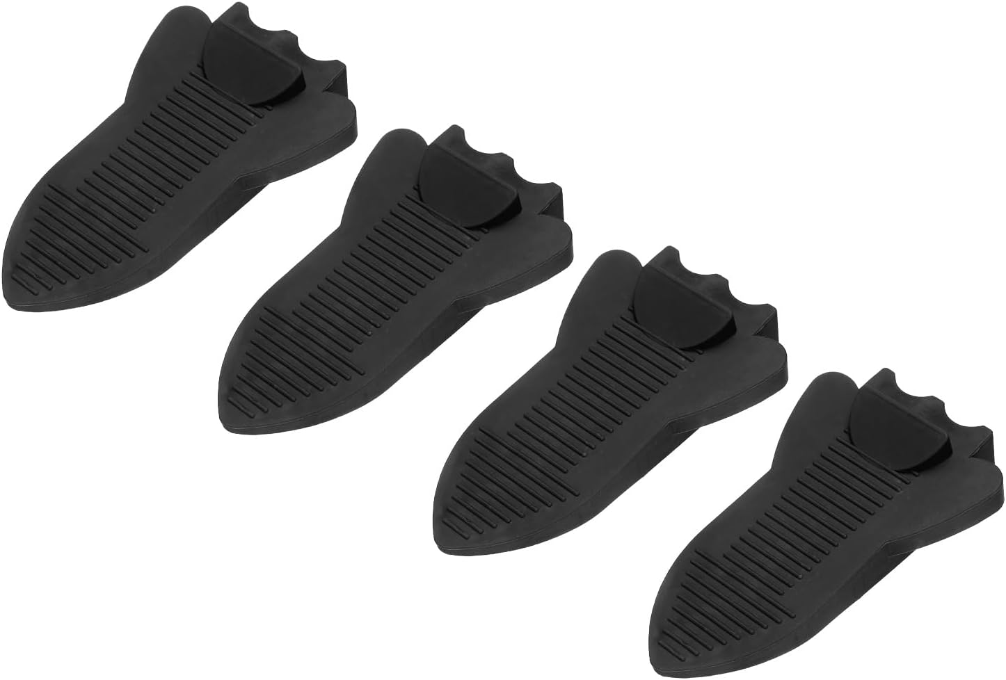 uxcell 4 Pcs Door Stoppers for Bottom of Door, Rubber Stackable Door Stopper Wedge Anti-Slip, 2.13 Inch, Black