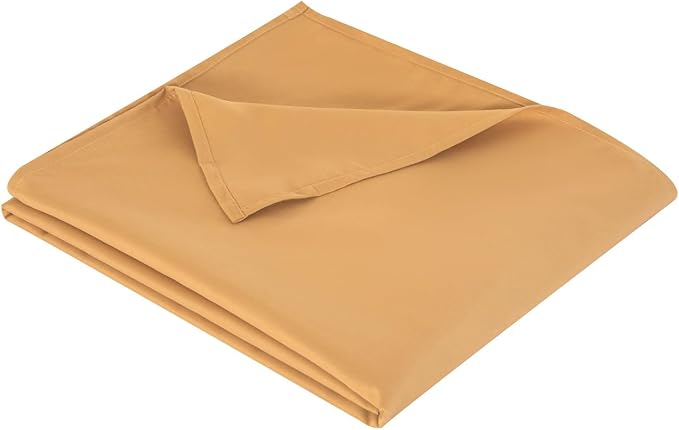 Full Flat Sheet Only， 80x96Inch Light Brown by Hotella