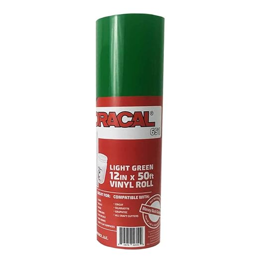 12.125" x 50ft Roll of Oracal 651 Light Green Craft Vinyl by Orafol