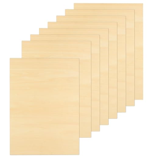 8 Pack Basswood Sheets for Crafts by HOME