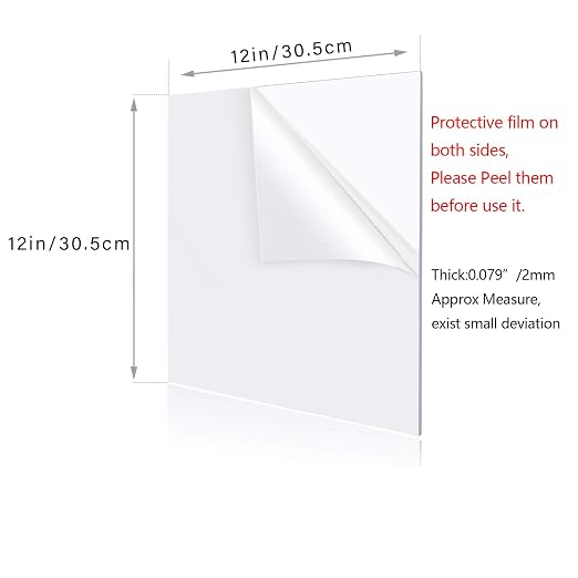 YSTIME 12" x 12" Acrylic Sheet Clear Plexiglass Sheet, Transparent Acrylic Board - Image 2