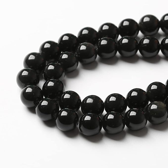90PCS 4mm AAA Natural Black Obsidian Stone Beads Gemstone Round Loose Beads - Image 5
