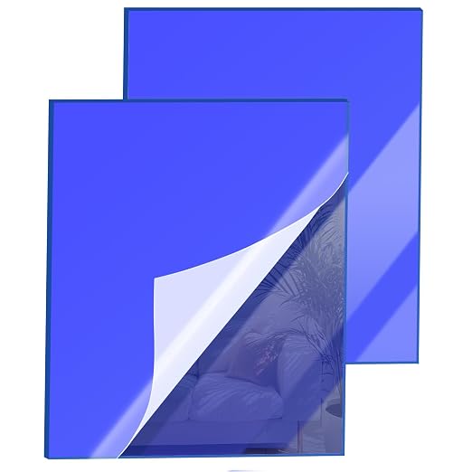 12x16 Inches Blue Mirror Acrylic Sheet – 2 Pcs Reflective Acrylic Panel by SAKRNIC