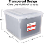 STAPLES Store & Slide Plastic File Box Latching, Letter/Legal Size - Image 2