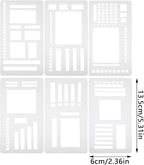 6PCS Flexible Recording Template Ruler Plastic Bendable Straight Ruler - Image 2
