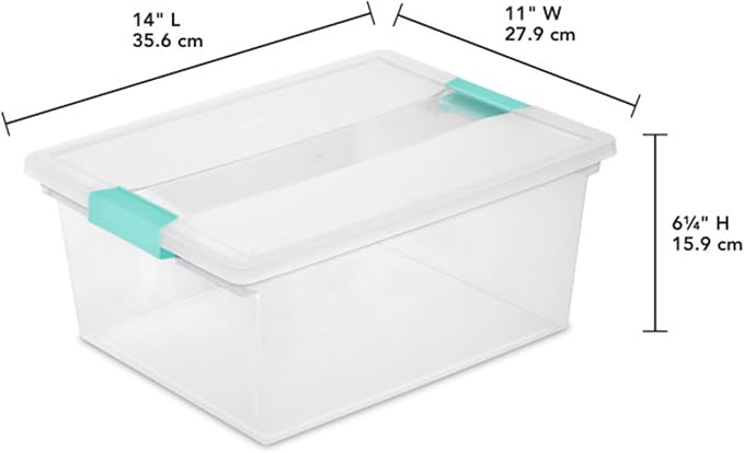 Sterilite 12-Pack Clip Box, Stackable Clear Plastic Bins - Image 3