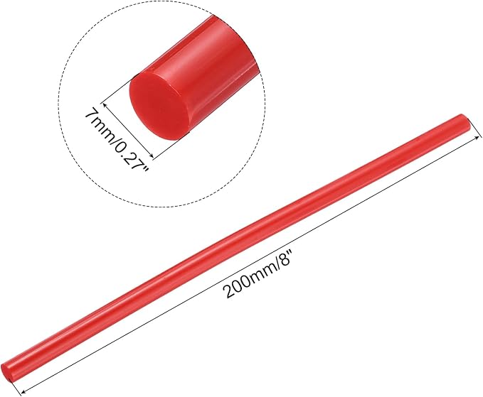 uxcell Mini Hot Glue Sticks for Glue Gun 7mm x 200mm Red 12pcs - Image 2