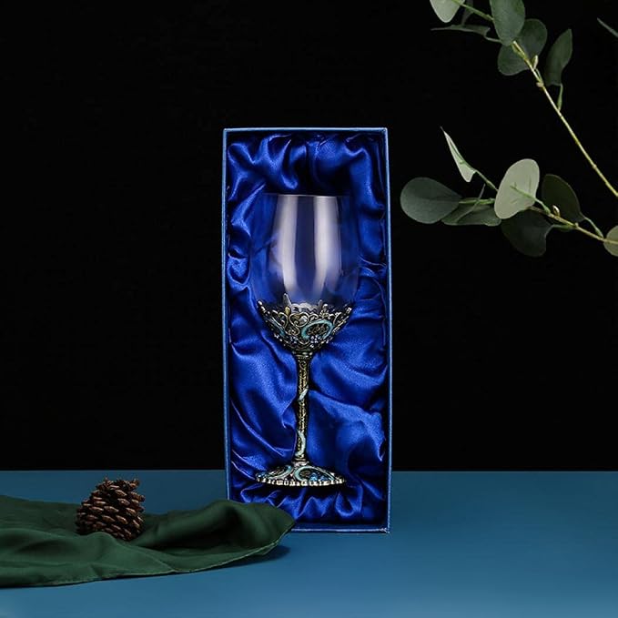 Simcat Handmade Painted Enamel Flower Glass Wine Glasses Transparent Refined - Image 2