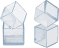 Still Awake 16 Pcs Transparent Square PVC Rubber Leg Tips Furniture Floor Protectors Chair Table Bar Stool Leg Covers Cube Feet 1 Inch x 1 Inch (25 x 25mm)