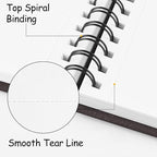8.3x5.8 Sketch Book, Top Spiral Bound Sketch Pad, 60sheets 92lb/150gsm Bright - Image 4