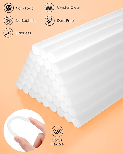 SHALL Full Size Hot Glue Sticks, 0.43” Dia x 8” Long - Image 2