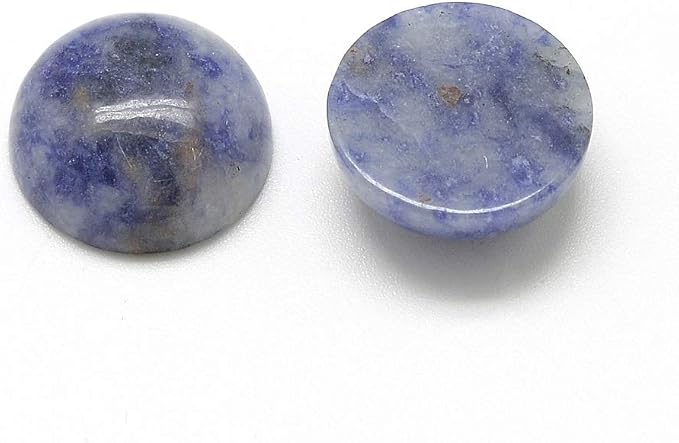 FASHEWELRY 50Pcs Natural Blue Spot Jasper Cabochons Flat Back Gemstone - Image 2