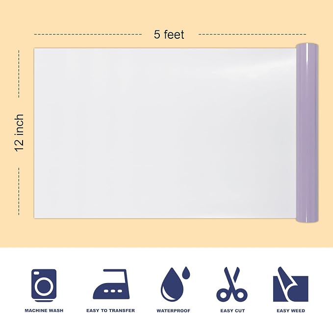 Puff Heat Transfer Vinyl, 12in X 5ft Iron on Vinyl | 3D Puff, Wash No Fade - Image 2