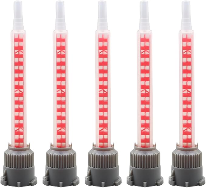 25pcs Mix Nozzles Square Orange Epoxy Adhesive Mixing Nozzle Tip Resin Mixer by Buyto