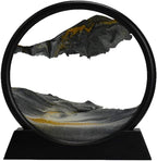 Aoderun Moving Sand Art Picture Round Glass 3D Deep Sea Sandscape in Motion by Aoderun
