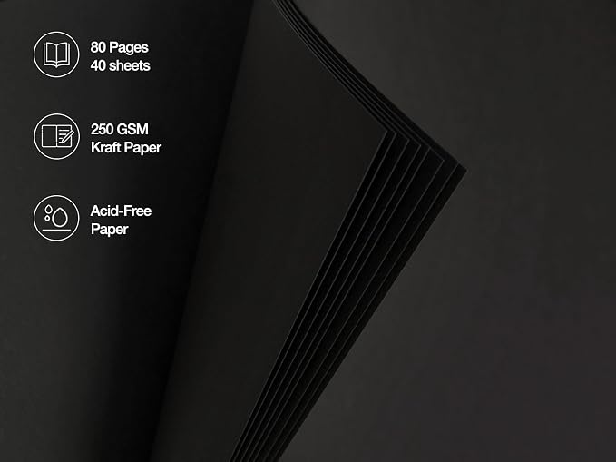 potricher 10 x 10 Inch DIY Scrapbook Photo Album 80 Pages Thick Kraft Blank - Image 5