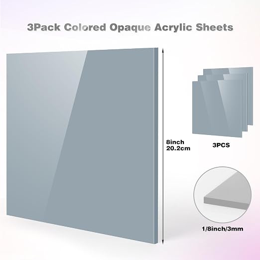 Adrattnay Gray Acrylic Sheets 1/8" Thick, - Image 2