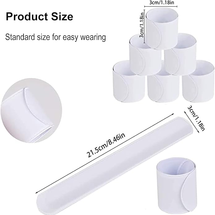 White Blank Slap Bracelets Bulk 36 PCS - Image 7