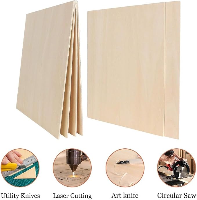 Basswood Sheets 1/8 X 12 X 12 Inch, 3 mm Plywood Sheets Balsa Wood Sheet Craft - Image 4