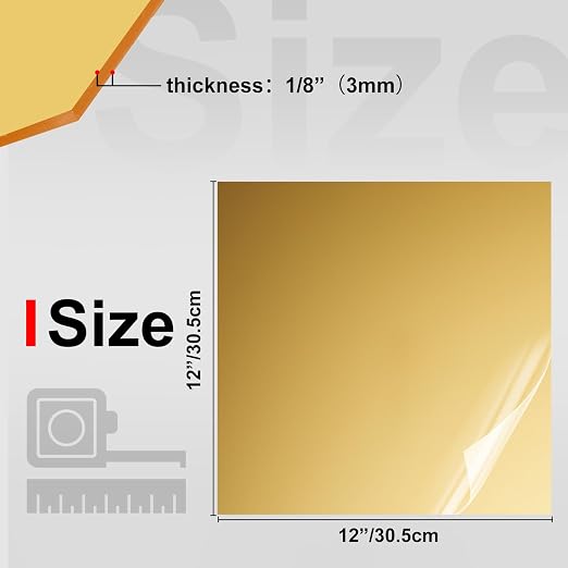 KINLINK 12x12 Plexiglass Sheets 1/8 inch Thick - 3mm Mirror Cast Acrylic Sheet - Image 2