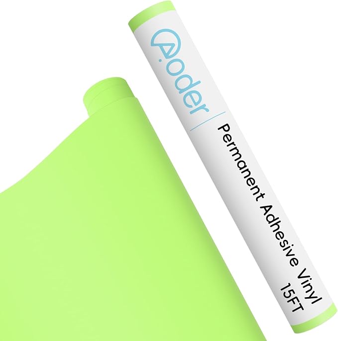 Aoder Permanent Adhesive Vinyl Roll 12" × 15FT, Matte Apple Green | Sticker by AoderDTFTransferFilm