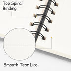 8.3x5.8 Sketch Book, Top Spiral Bound Sketch Pad, 60sheets 92lb/150gsm Nature - Image 4