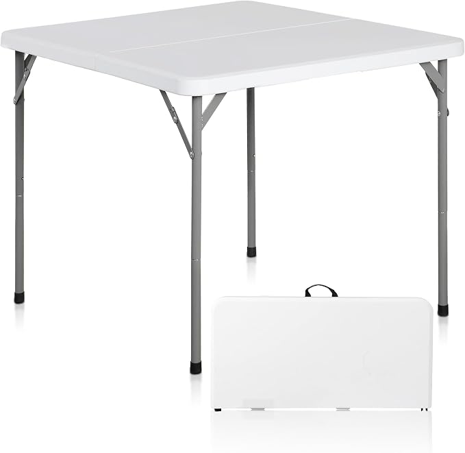 SUPER DEAL 3 Foot Square Folding Card Table, Indoor Outdoor Portable Plastic by Superdeal