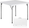 SUPER DEAL 3 Foot Square Folding Card Table, Indoor Outdoor Portable Plastic by Superdeal