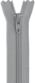 9" Medium Grey #3 Nylon Coil Non-Separating Zipper by Metalandbrassco