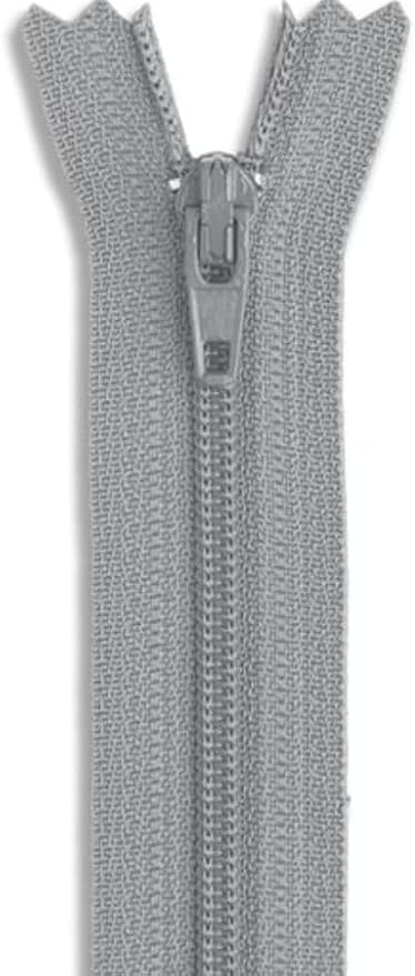 9" Medium Grey #3 Nylon Coil Non-Separating Zipper by Metalandbrassco