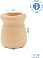 Bean Pot Candle Cups, 1-5/16 Inch, 5/8 Inch Hole, Wood Turnings - Image 2
