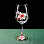 Simcat Handmade Painted Enamel Flower Glass Wine Glasses Transparent Refined - Image 3