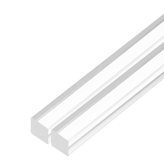 MECCANIXITY 2pcs Acrylic Square Rods 3/8" x 14" Clear Acrylic Dowel Rods Sticks by MECCANIXITY