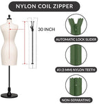 30 inch #3 Non-Separating Nylon Coil Zipper - Image 2