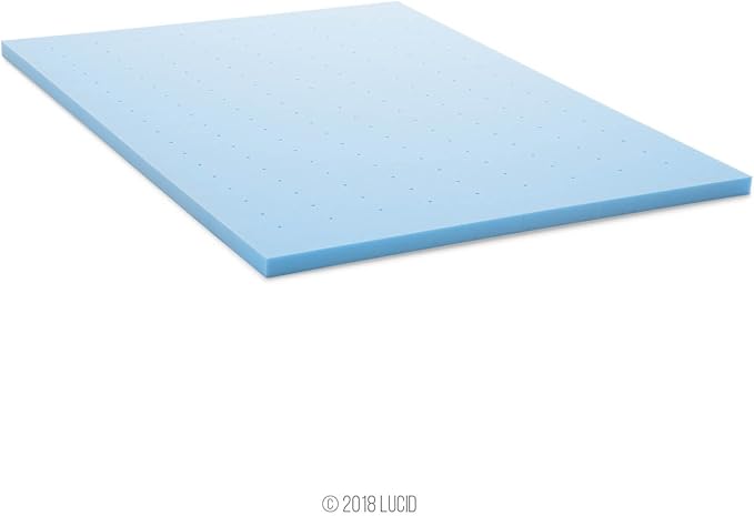 Lucid 2 Inch Memory Foam Mattress Topper, Twin XL Size – Cooling Gel Bed Topper - Image 4