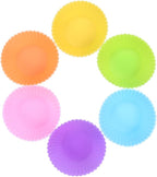 Mini Silicone Muffin Cups, 24 Pack Reusable Cupcake Molds, Plum Blossom | - Image 3