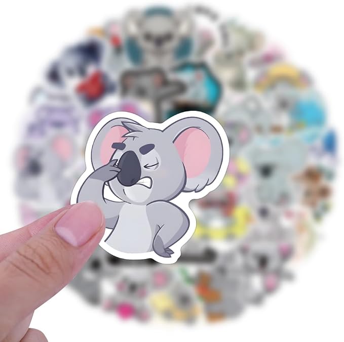 62Pcs Cute Koala Stickers for Kids Adults, Waterproof Vinyl Koala Bear Stickers - Image 2