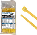 Kable Kontrol Yellow Zip Ties 8 Inch 100 Pcs, 50 Lbs Tensile Strength, by KABLEKONTROL%C2%AE