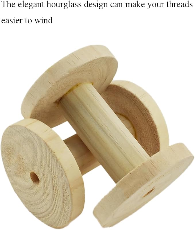 HAHIYO 4Inch/10cm 2PCs Natural Wood Unfinished Wooden Empty Thread Spool Smooth - Image 4