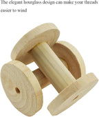 HAHIYO 4Inch/10cm 2PCs Natural Wood Unfinished Wooden Empty Thread Spool Smooth - Image 4