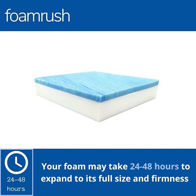FoamRush 10" x 36" x 36" Gel Memory Foam Upholstery Square Cushion Medium Firm - Image 4