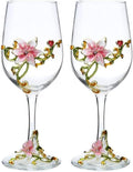 Simcat Handmade Painted Enamel Flower Glass Wine Glasses Transparent Refined by Simcat