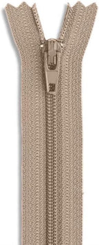 12 Inch Nylon Coil Zipper Light Beige Color, Non Separating Closed-End Sewing by Metalandbrassco