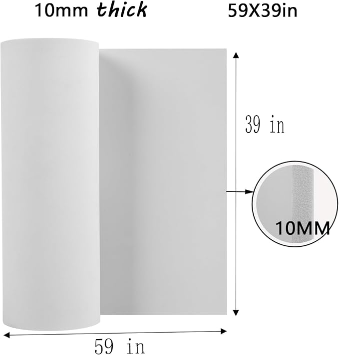 AMZQNART EVA Foam, Cosplay Foam Roll, Size 10mm Thick 39 x 59in Suitable - Image 2