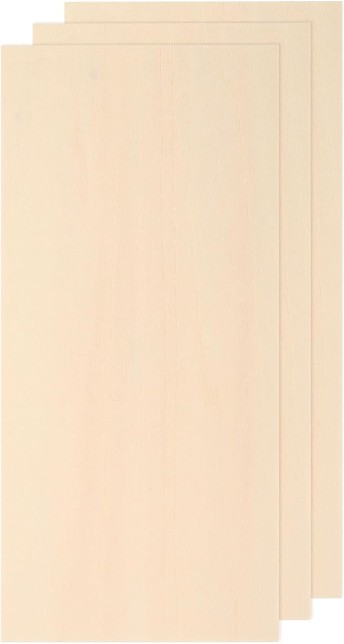 MECCANIXITY 3pcs Basswood Sheets 12 x 8.3 x 5/64 Inch Unfinished Wood Boards by MECCANIXITY