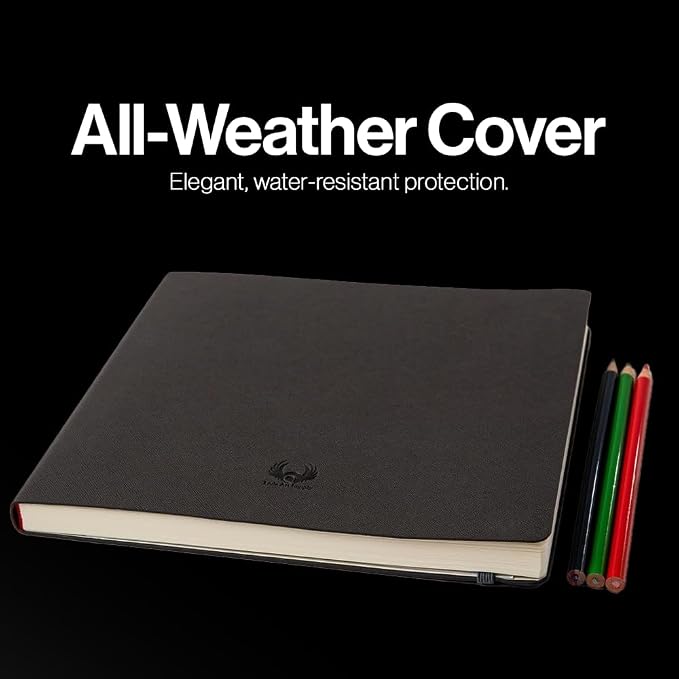 Square-Shaped Sketchbook, 8.3 x 8.3 inches, Lays Flat Flexible Sketch Book - Image 3