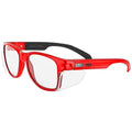 MAGID Y50 Safety Glasses for Construction | Red Frame — 1 Pair, ANSI Z87.1+ by MagidGloveSafety