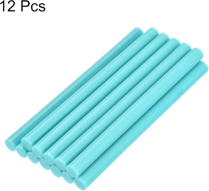 uxcell Mini Hot Glue Sticks for Glue Gun 7mm x 200mm Light Blue 12pcs - Image 3
